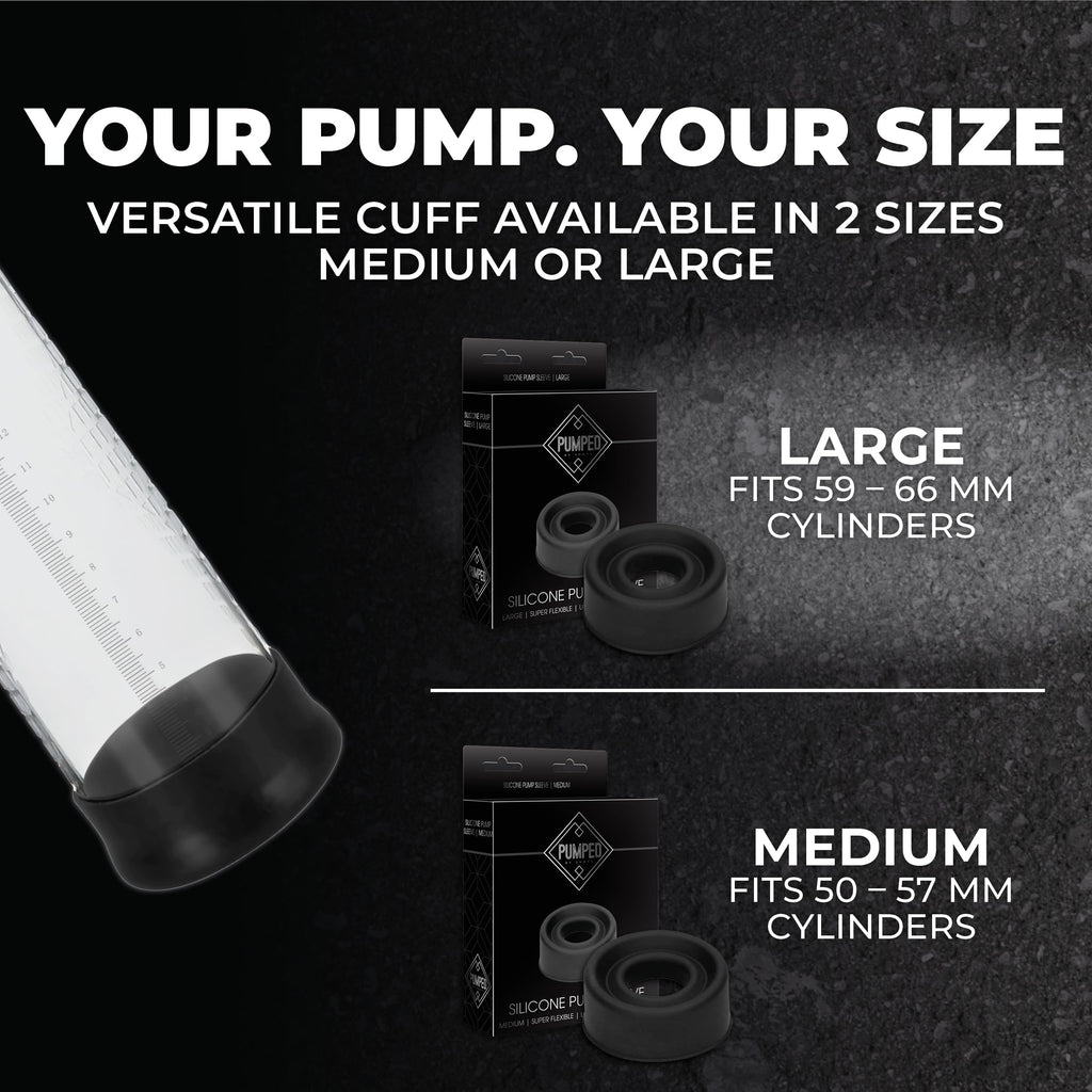 Shots Pumped Sili Pump Sleeve – Large Black Silicone Sleeve for Penis Pumps (PMP028BLK)