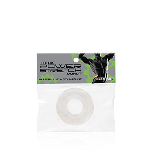 Si Novelties Thick Power Stretch Donut Ring – Clear TPE, Phthalate-Free, 0.35 oz