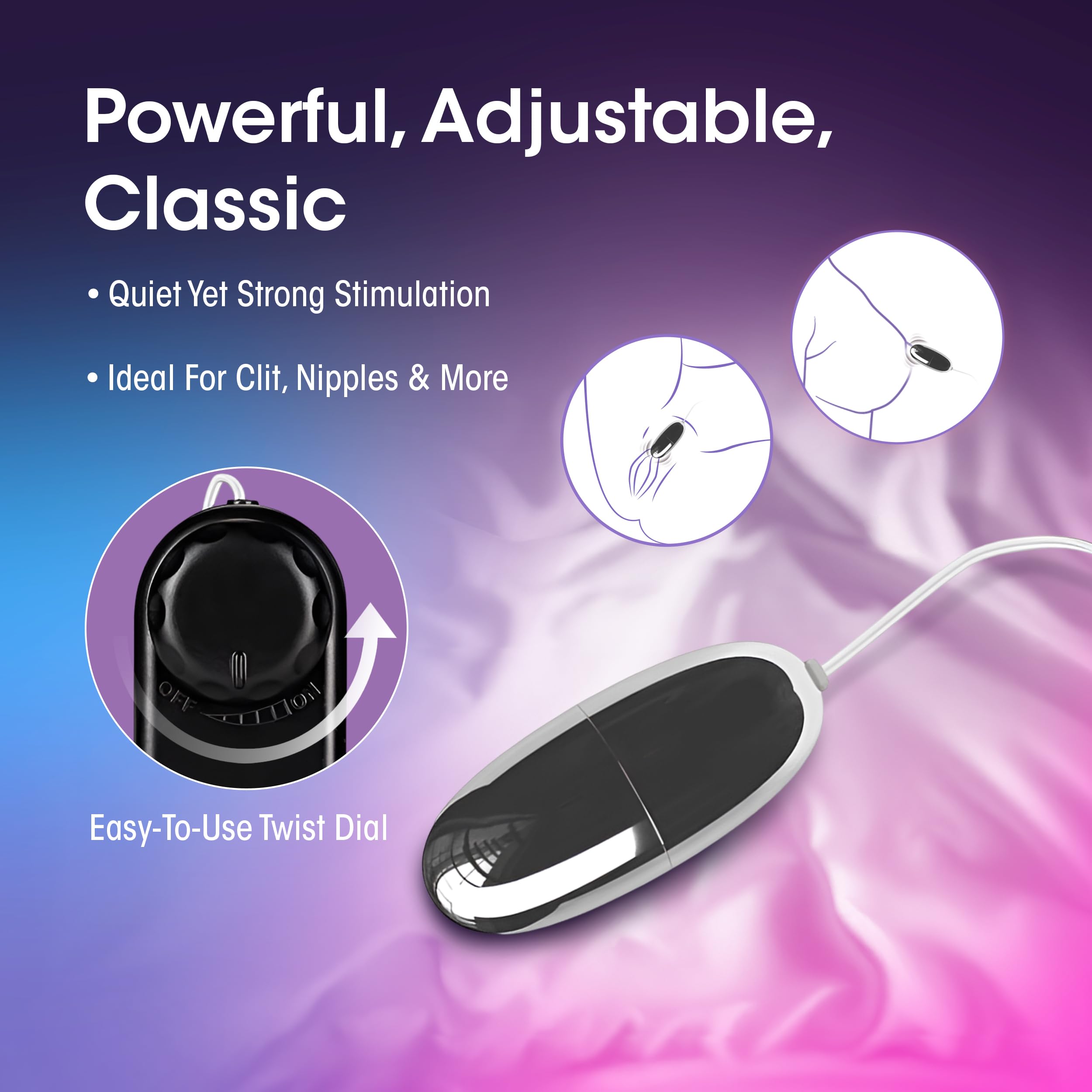 Silver Power Bullet Vibrator 2" – Remote Control, Waterproof, Multi-Speed Clitoral & Nipple Stimulator by Blush Novelties (Black)