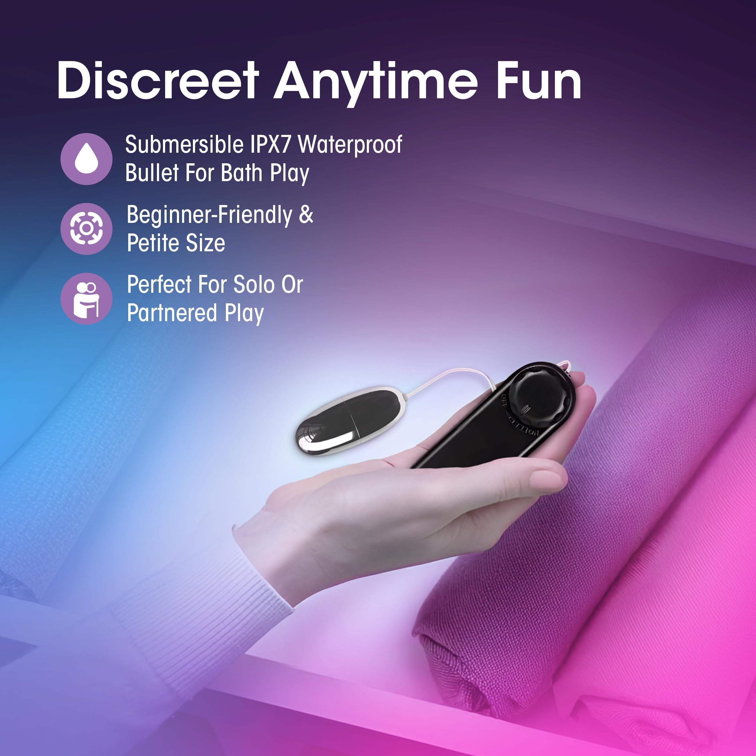 Silver Power Bullet Vibrator 2" – Remote Control, Waterproof, Multi-Speed Clitoral & Nipple Stimulator by Blush Novelties (Black)