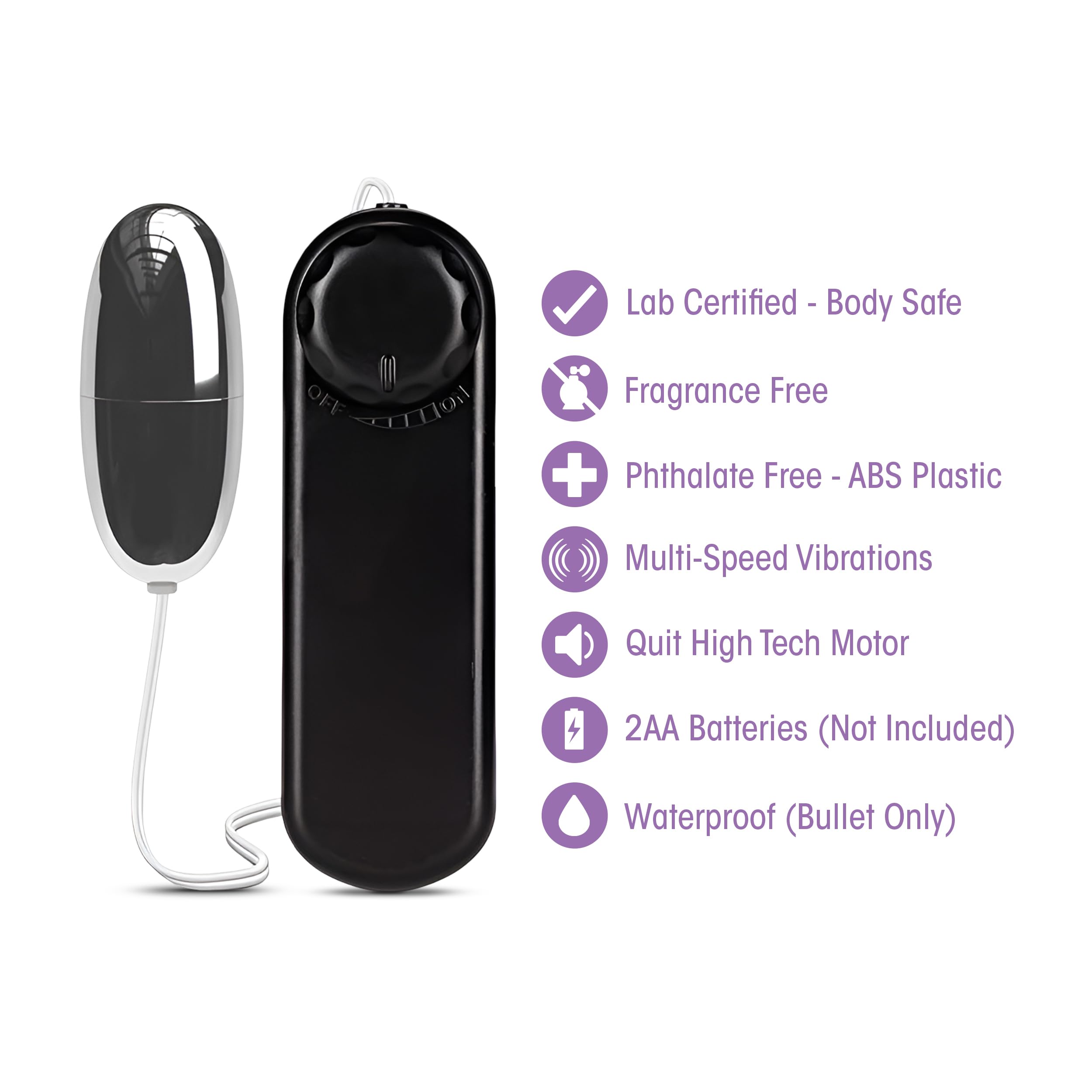 Silver Power Bullet Vibrator 2" – Remote Control, Waterproof, Multi-Speed Clitoral & Nipple Stimulator by Blush Novelties (Black)