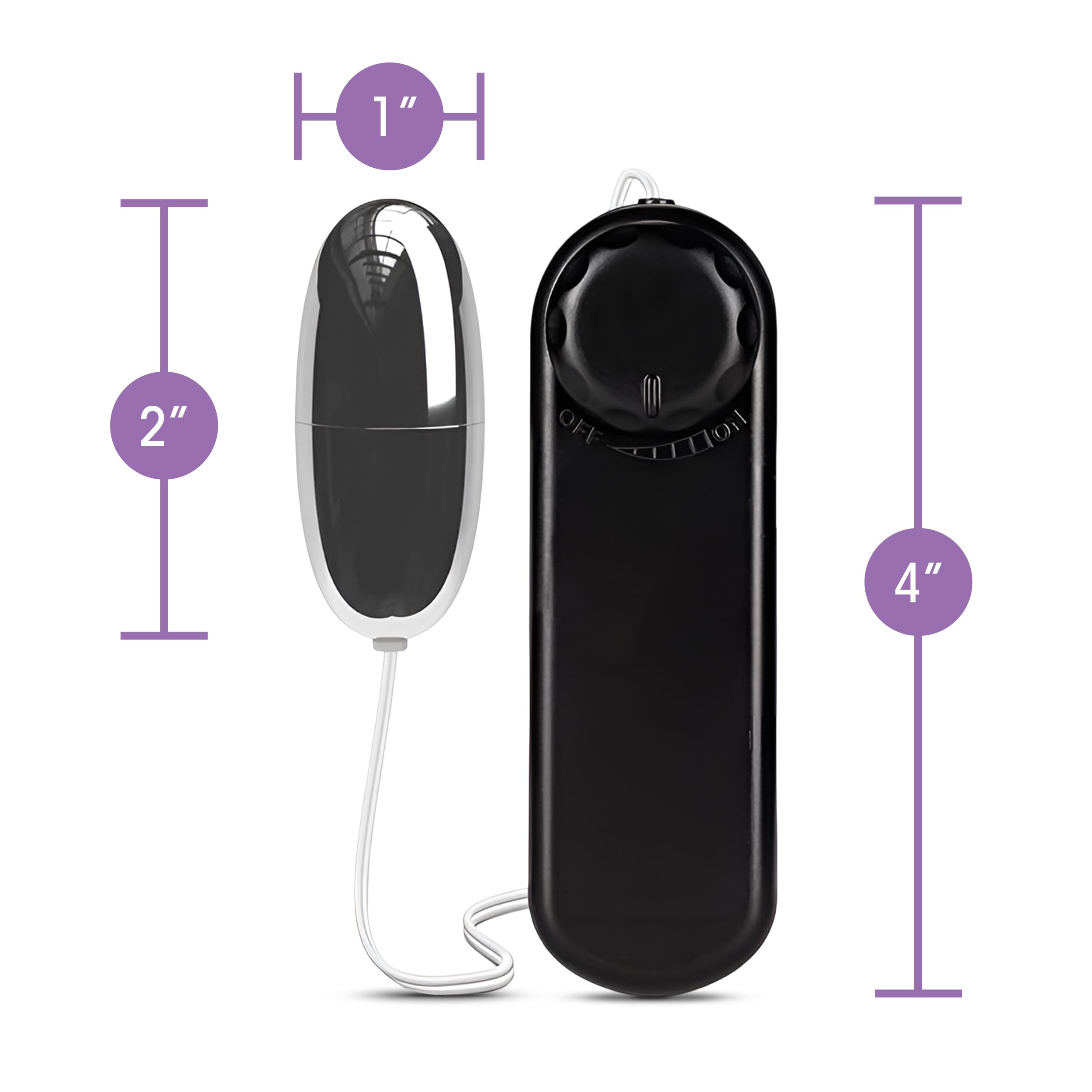 Silver Power Bullet Vibrator 2" – Remote Control, Waterproof, Multi-Speed Clitoral & Nipple Stimulator by Blush Novelties (Black)