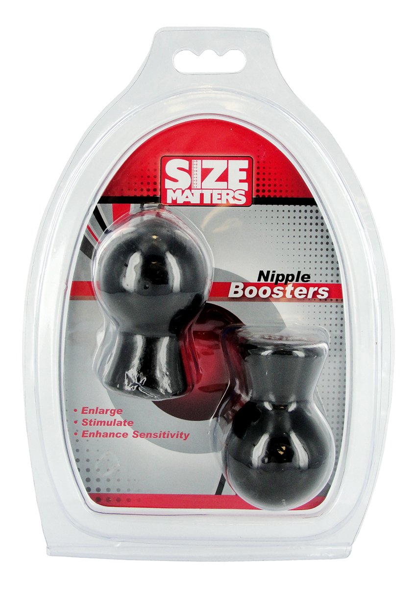 Size Matters Nipple Boosters – Black, Hands-Free Suction Nipple Enlargers for Men and Women