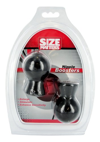 Size Matters Nipple Boosters – Black, Hands-Free Suction Nipple Enlargers for Men and Women