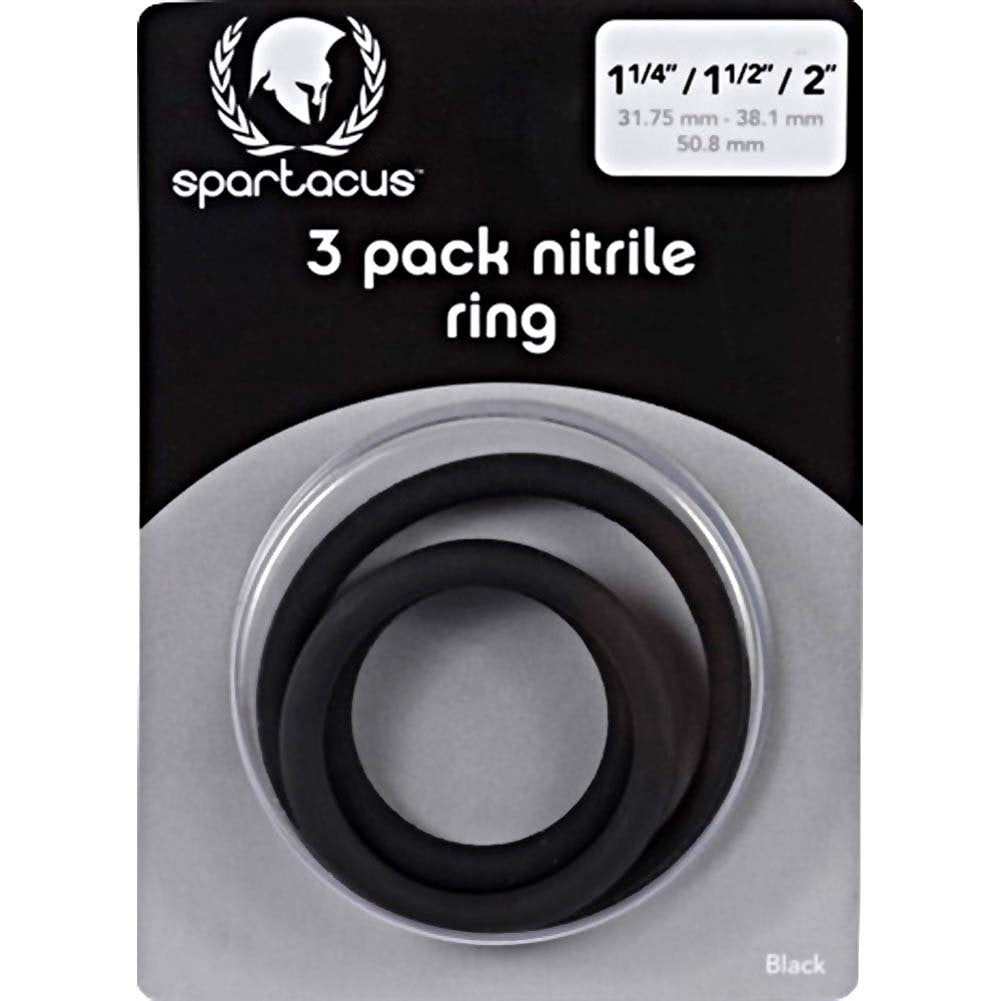 Spartacus Black Cock Ring Set – Waterproof Silicone and Rubber