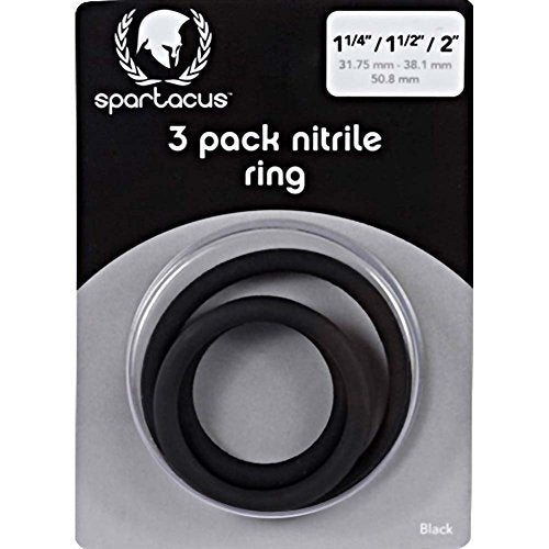 Spartacus Black Cock Ring Set – Waterproof Silicone and Rubber