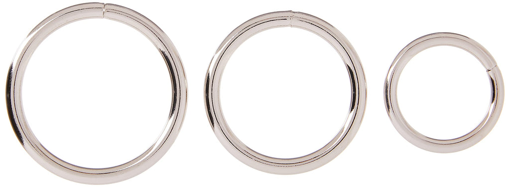 Spartacus Metal Cock Ring 3-Pack – Nickel Finish – 1.25, 1.75, and 2 Inches