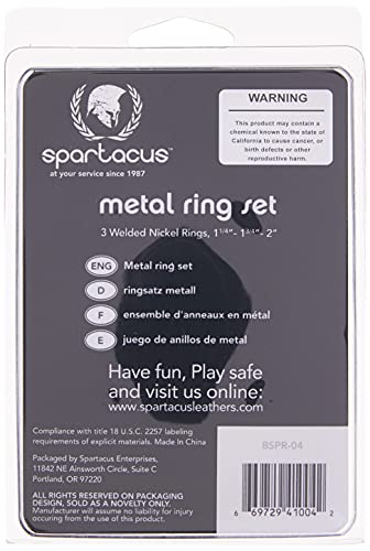 Spartacus Metal Cock Ring 3-Pack – Nickel Finish – 1.25, 1.75, and 2 Inches