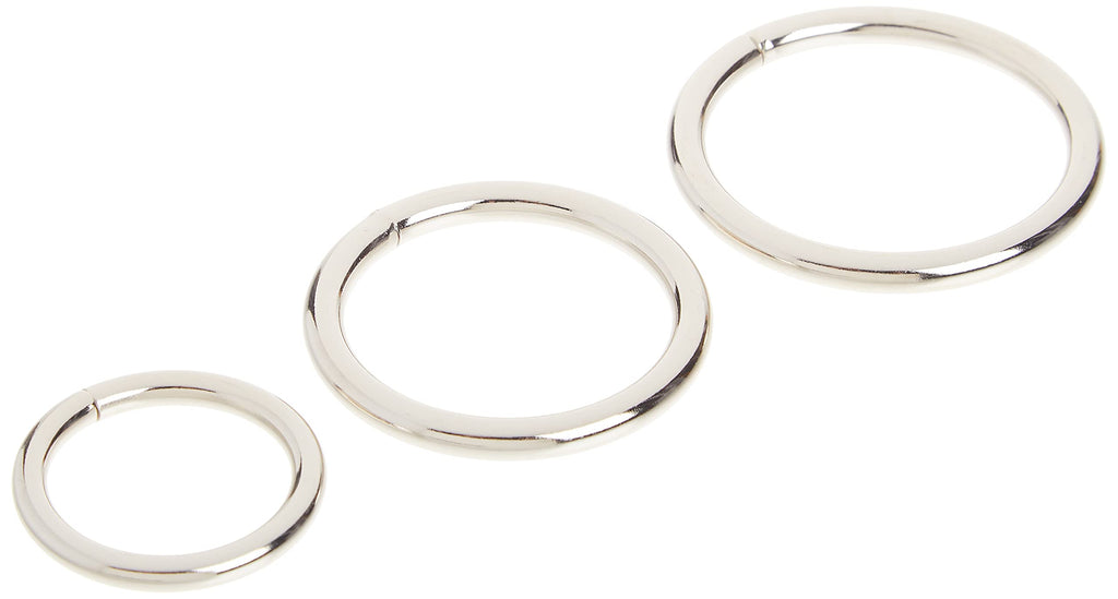 Spartacus Metal Cock Ring 3-Pack – Nickel Finish – 1.25, 1.75, and 2 Inches