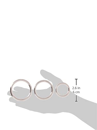 Spartacus Metal Cock Ring 3-Pack – Nickel Finish – 1.25, 1.75, and 2 Inches
