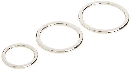 Spartacus Metal Cock Ring 3-Pack – Nickel Finish – 1.25, 1.75, and 2 Inches