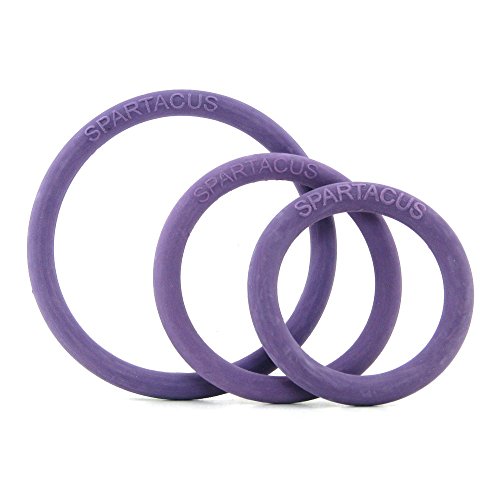 Spartacus Purple Nitrile Cock Ring Set - 3 Sizes, Phthalate-Free, Waterproof