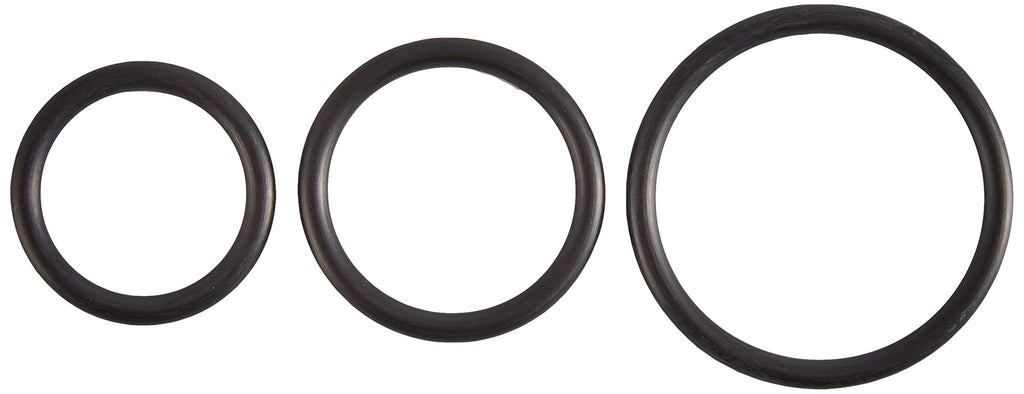 Spartacus Rubber Cock Ring 3-Pack – Black, 3 Sizes (1.25", 1.5", 2")