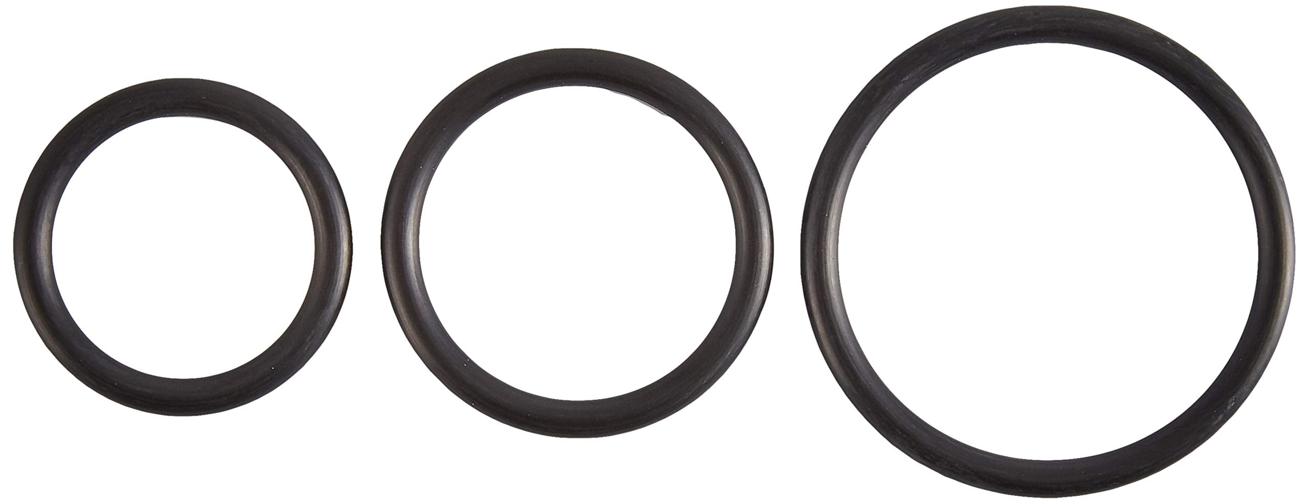 Spartacus Rubber Cock Ring 3-Pack – Black, 3 Sizes (1.25", 1.5", 2")