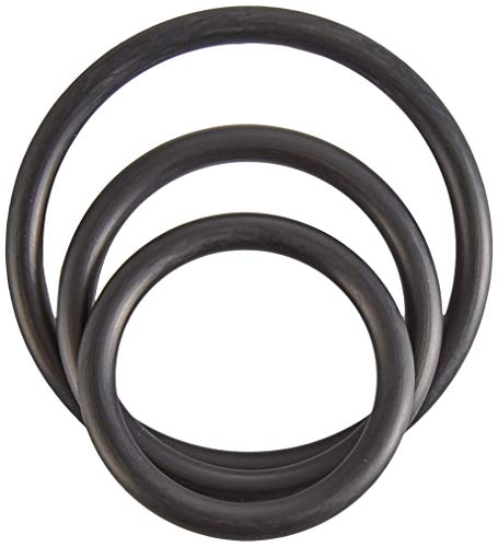 Spartacus Rubber Cock Ring 3-Pack – Black, 3 Sizes (1.25", 1.5", 2")