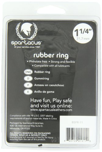 Spartacus Rubber Cock Ring – Black, Single Size 1.5 Inches