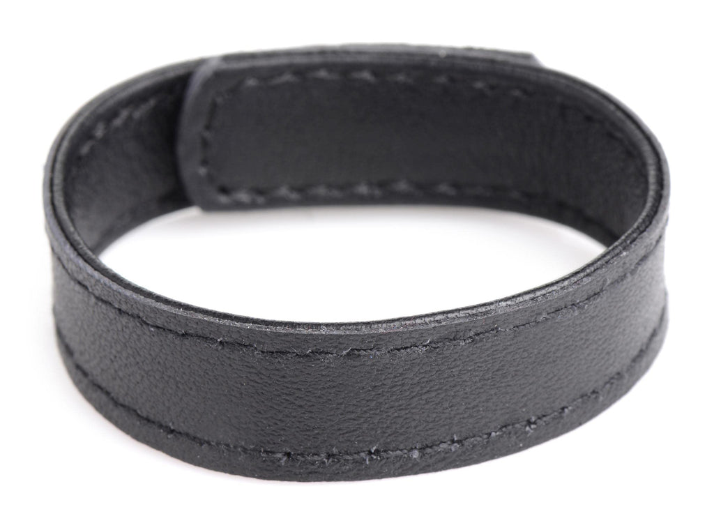 Strict Leather Velcro Cock Ring – Adjustable Black Leather Penis Ring for Beginners and Couples