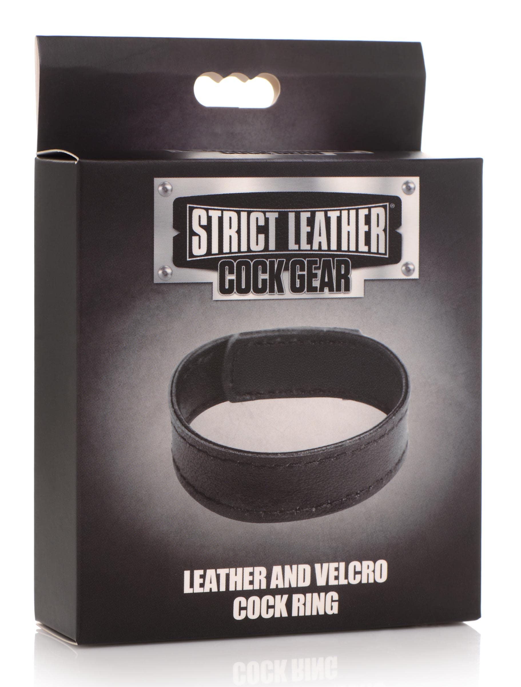 Strict Leather Velcro Cock Ring – Adjustable Black Leather Penis Ring for Beginners and Couples