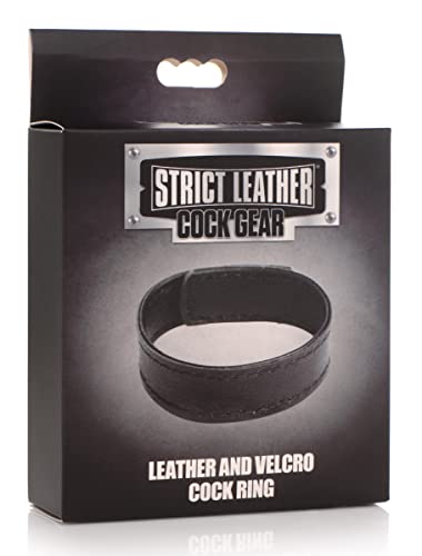 Strict Leather Velcro Cock Ring – Adjustable Black Leather Penis Ring for Beginners and Couples