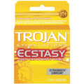 Trojan Ecstasy Ultra Ribbed Condoms – 3 Count, Latex, Ribbed & Dotted for Enhanced Sensation