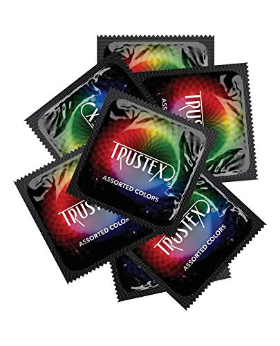 Trustex Color Sensations Condoms – 24 Assorted Fun Colored Latex Condoms for Protection and Pleasure