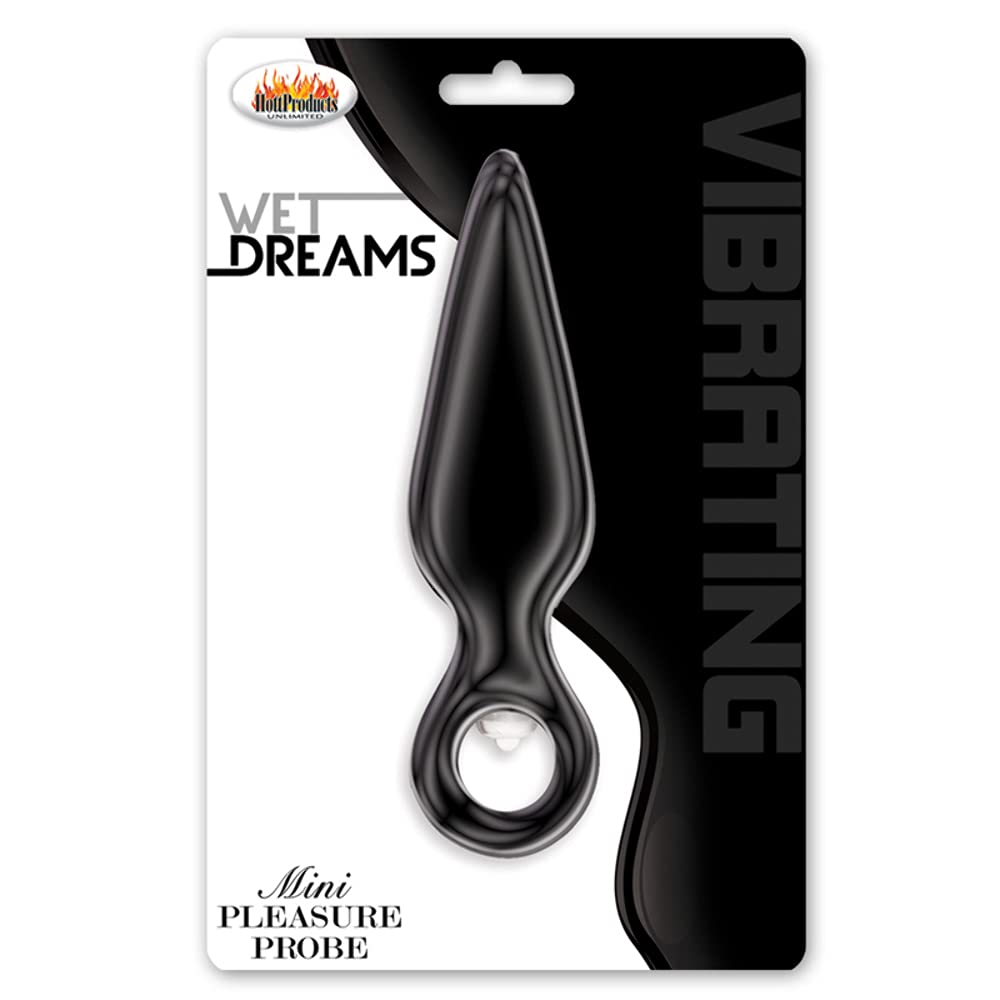 Wet Dreams Mini Pleasure Probe Black Silicone Vibrator - Compact and Discreet