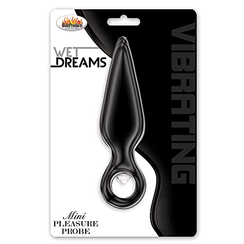 Wet Dreams Mini Pleasure Probe Black Silicone Vibrator - Compact and Discreet