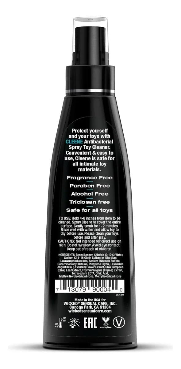 Wicked Sensual Care Wicked Cleener Toy Cleaner – 4 oz Spray, Fragrance Free & Paraben Free