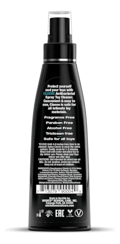 Wicked Sensual Care Wicked Cleener Toy Cleaner – 4 oz Spray, Fragrance Free & Paraben Free